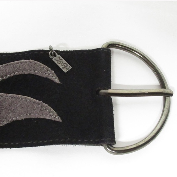 authentic SAINT LAURENT pieced suede wide BELT - Picture 5 of 13